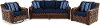 3 Piece Navy Outdoor Patio Set - Tortola