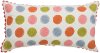 White and Multi Color Printed Polka Dot Throw Pillow