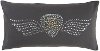 Gray Studded Rectangular Throw Pillow