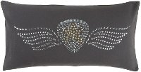 Gray Studded Rectangular Throw Pillow