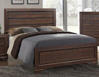 Contemporary Chocolate Brown Queen Size Bed - Farrow
