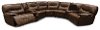 Brown Leather-Match Power Reclining Sectional Sofa - Max-1