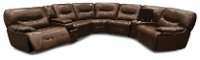 Brown Leather-Match Power Reclining Sectional Sofa - Max