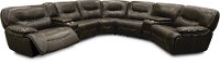Ghost Gray Leather-Match 7 Piece Power Reclining Sectional - Max
