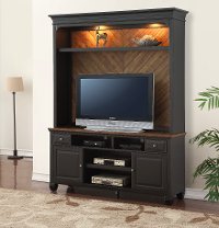 Antique Black 2 Piece Chic Entertainment Center - Brighton Hickory