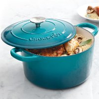 Crock Pot Ombre Teal Dutch Oven with Lid