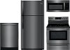 KIT Frigidaire 4 Piece Kitchen Appliance Package with Electric Range - Black Stainless Steel