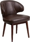 Small Brown Leather Accent Chair