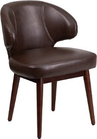 Small Brown Leather Accent Chair
