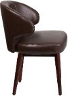 Small Brown Leather Accent Chair-2