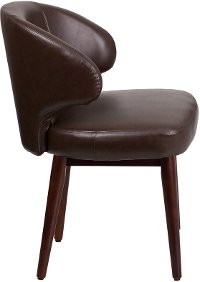 Small Brown Leather Accent Chair-2