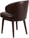 Small Brown Leather Accent Chair-3
