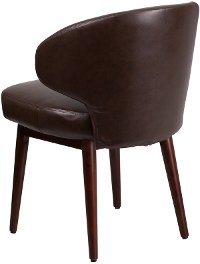 Small Brown Leather Accent Chair-3