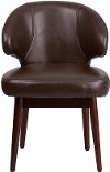 Small Brown Leather Accent Chair-4