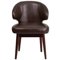 Small Brown Leather Accent Chair-4