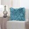 Llama Teal Throw Pillow with Soft Fleece Teal On Reverse Side