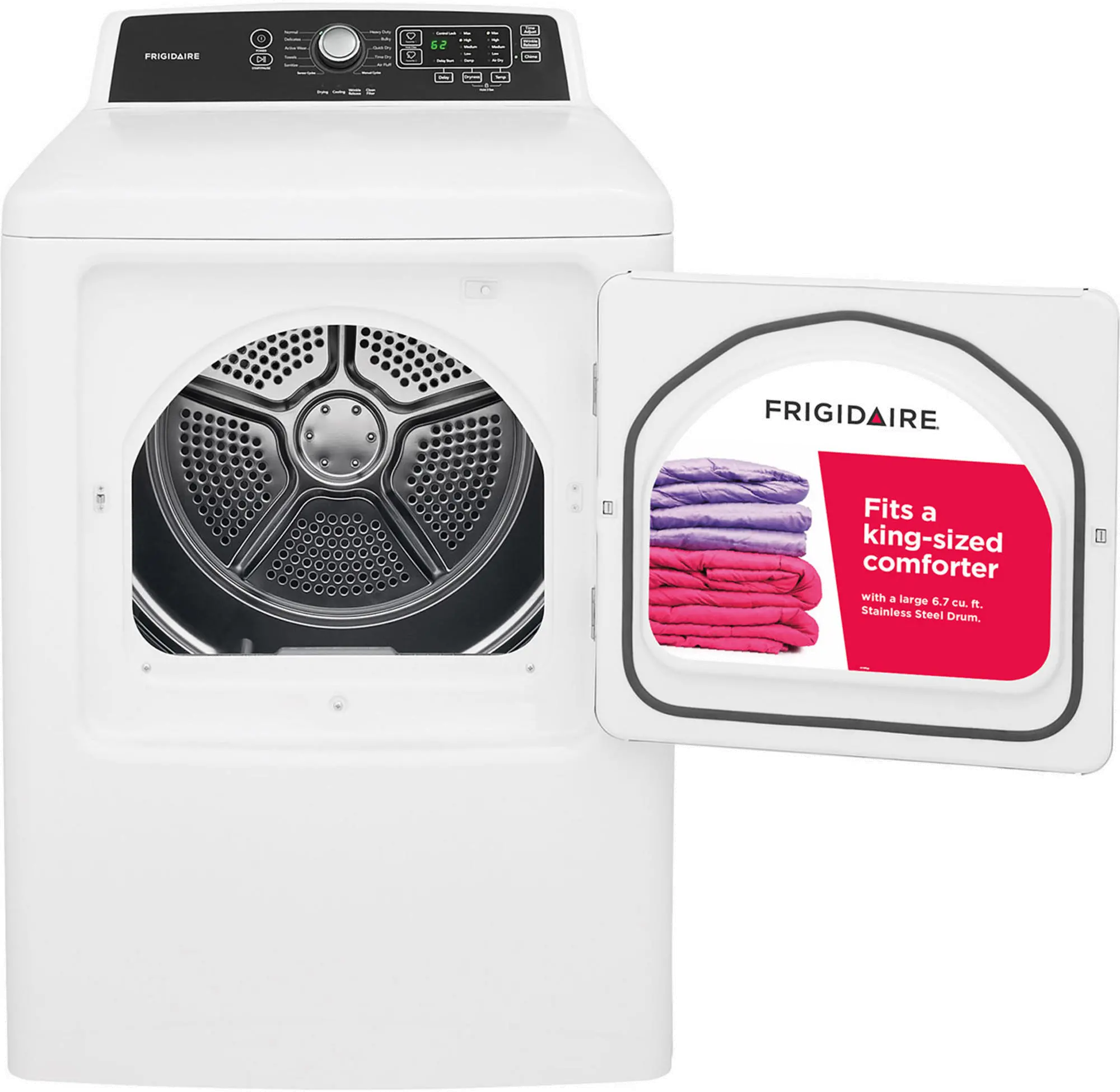 FFRG4120SW Frigidaire Gas Dryer - 6.7 Cu. Ft. White-2