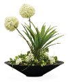 27 Inch White Pom Pom Arrangement