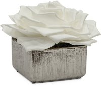 7 Inch White Storybook Arrangement In Silver Pot