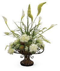 46 Inch White Floral Arrangement In Urn