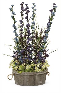 26 Inch Purple and Blue Wild Flower Faux Arrangement