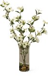 25 Inch Dogwood Blossom Arrangement With Water Look