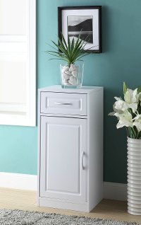76425 White Bathroom 1 Door and 1 Drawer Cabinet