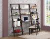 Cappuccino Brown Ladder Desk and Bookcases - Arlington