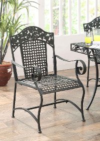 120229 2 Metal Outdoor Patio Chairs - Ivy League
