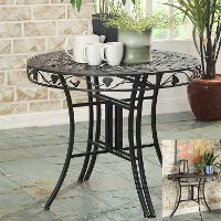 123780 Metal Outdoor Patio Multi-Use Round Table - Ivy League