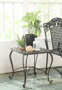 126971 Metal Outdoor Patio End Table - Ivy League