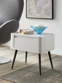 124901 Black and White End Table - Phoebe