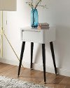 Black and White Glossy End Table - Phoebe