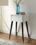 Black and White Glossy End Table - Phoebe