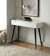 124904 Black and White Glossy Desk - Phoebe