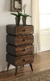 Modern Industrial Metal and Pine 4-Drawer Chest - Urban Loft