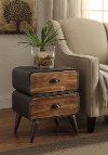 Modern Industrial Metal and Pine 2-Drawer Chest - Urban Loft