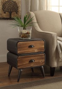 Modern Industrial Metal and Pine 2-Drawer Chest - Urban Loft