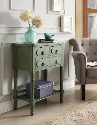550397 Green 3 Drawer Living Room Chest - Simplicity