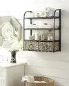 Black Metal Wall Storage Unit with 2 Baskets - Windsor