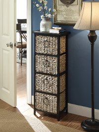 603104 Black Metal 4 Basket Drawer Storage Chest - Windsor