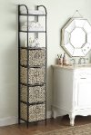 Black Powder Coated Bookcase with 4 Baskets - Windsor
