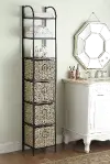 Black Powder Coated Bookcase with 4 Baskets - Windsor