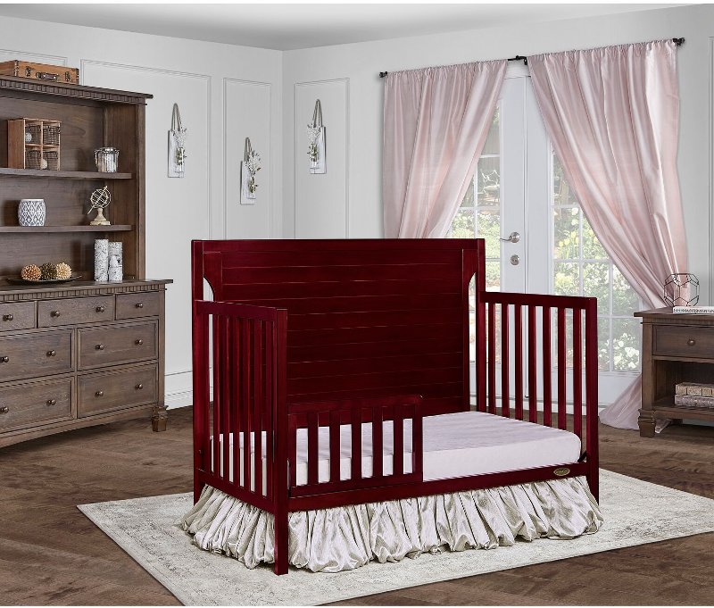 Cherry 5 In 1 Convertible Crib Cape Cod Rc Willey Furniture Store