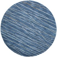 6' Round Azure Blue Rug - Greenwich