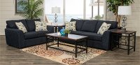 Contemporary Dark Blue 5 Piece Living Room Set - Hannah