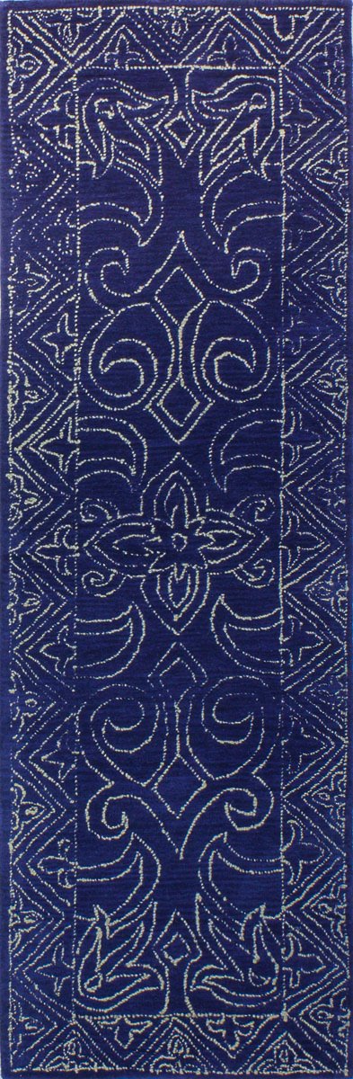 Navy Blue 8 Foot Runner Rug - Venezia-2