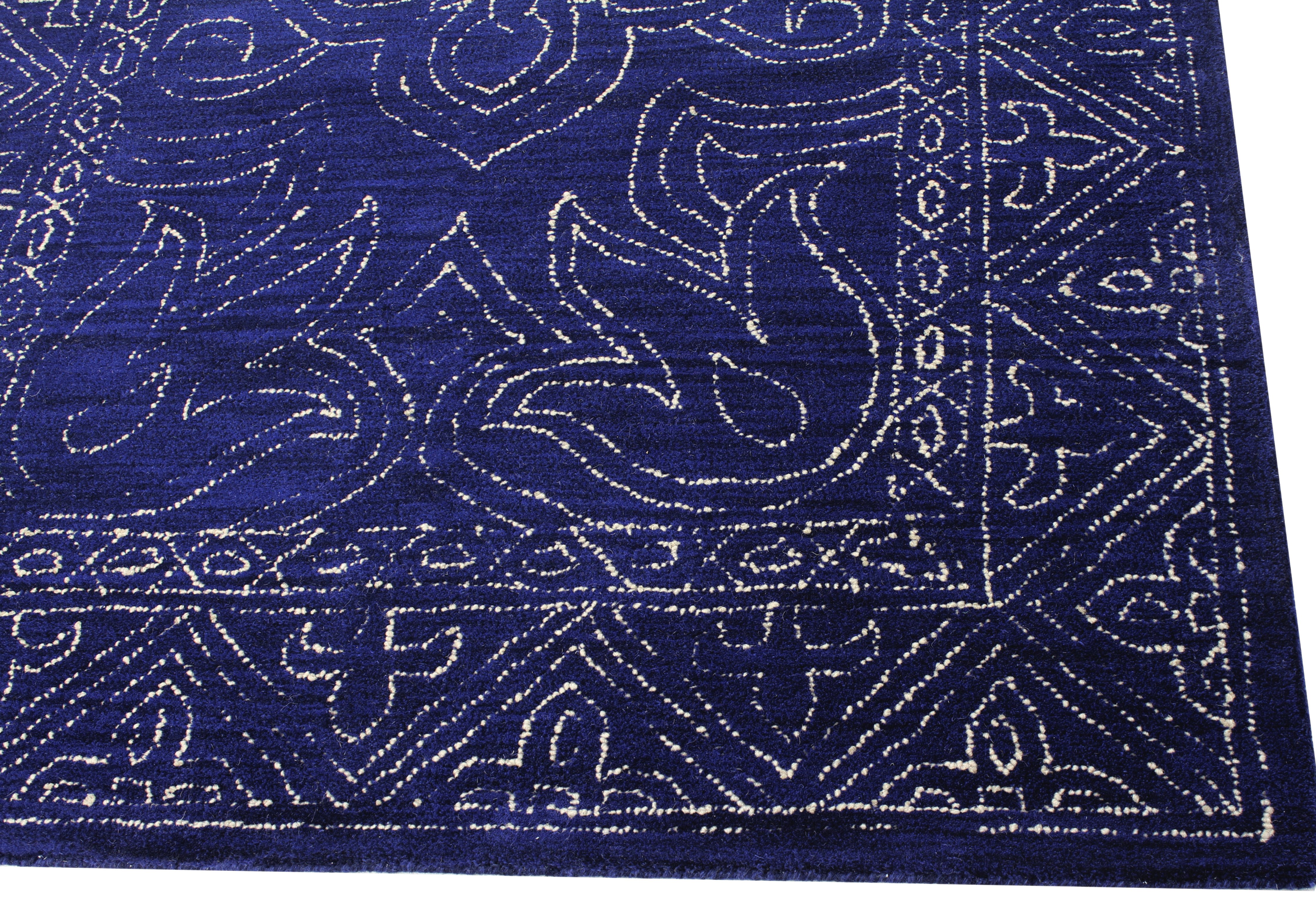 4 x 6 Small Navy Blue Rug - Venezia-1