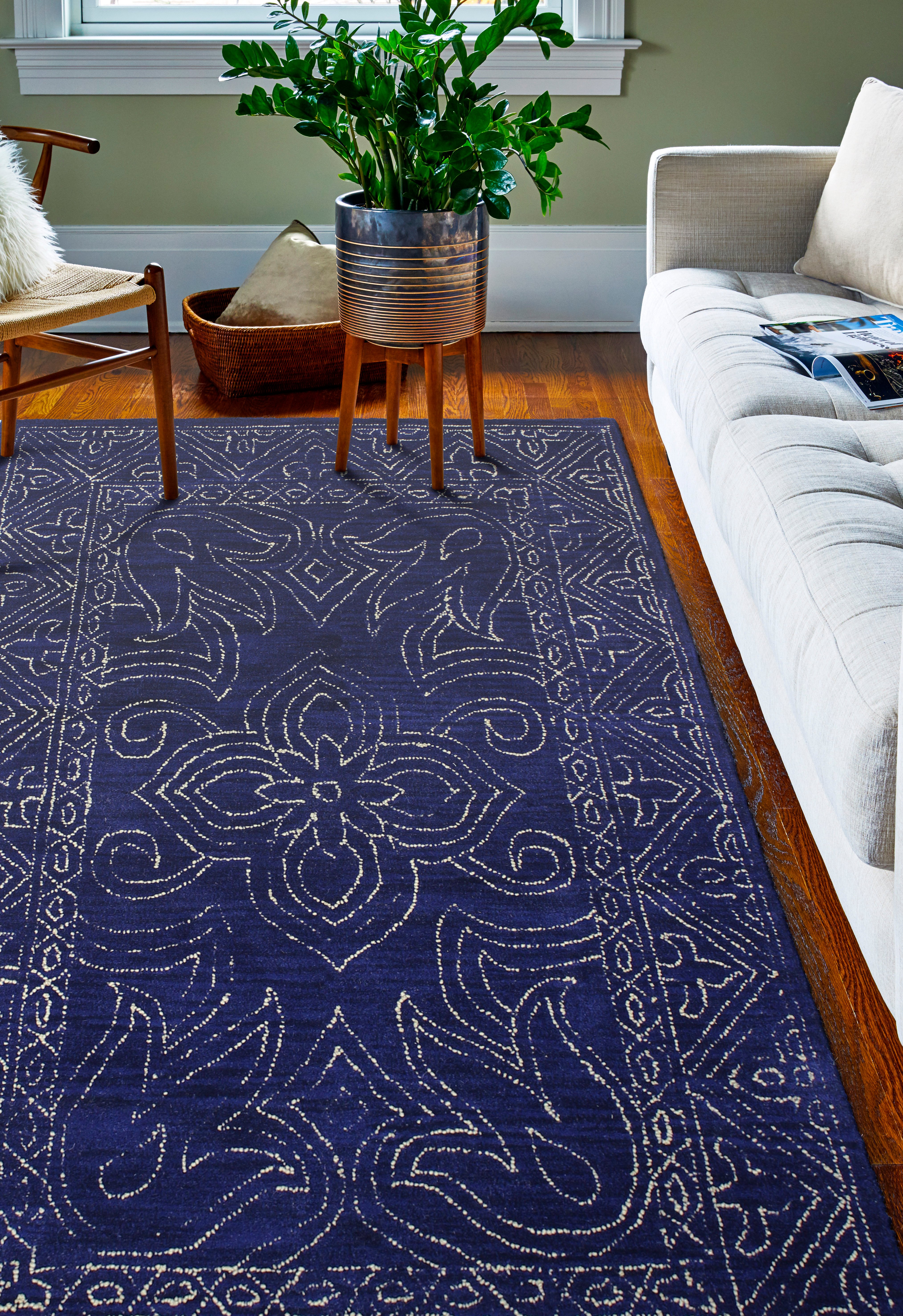 4 x 6 Small Navy Blue Rug - Venezia-2