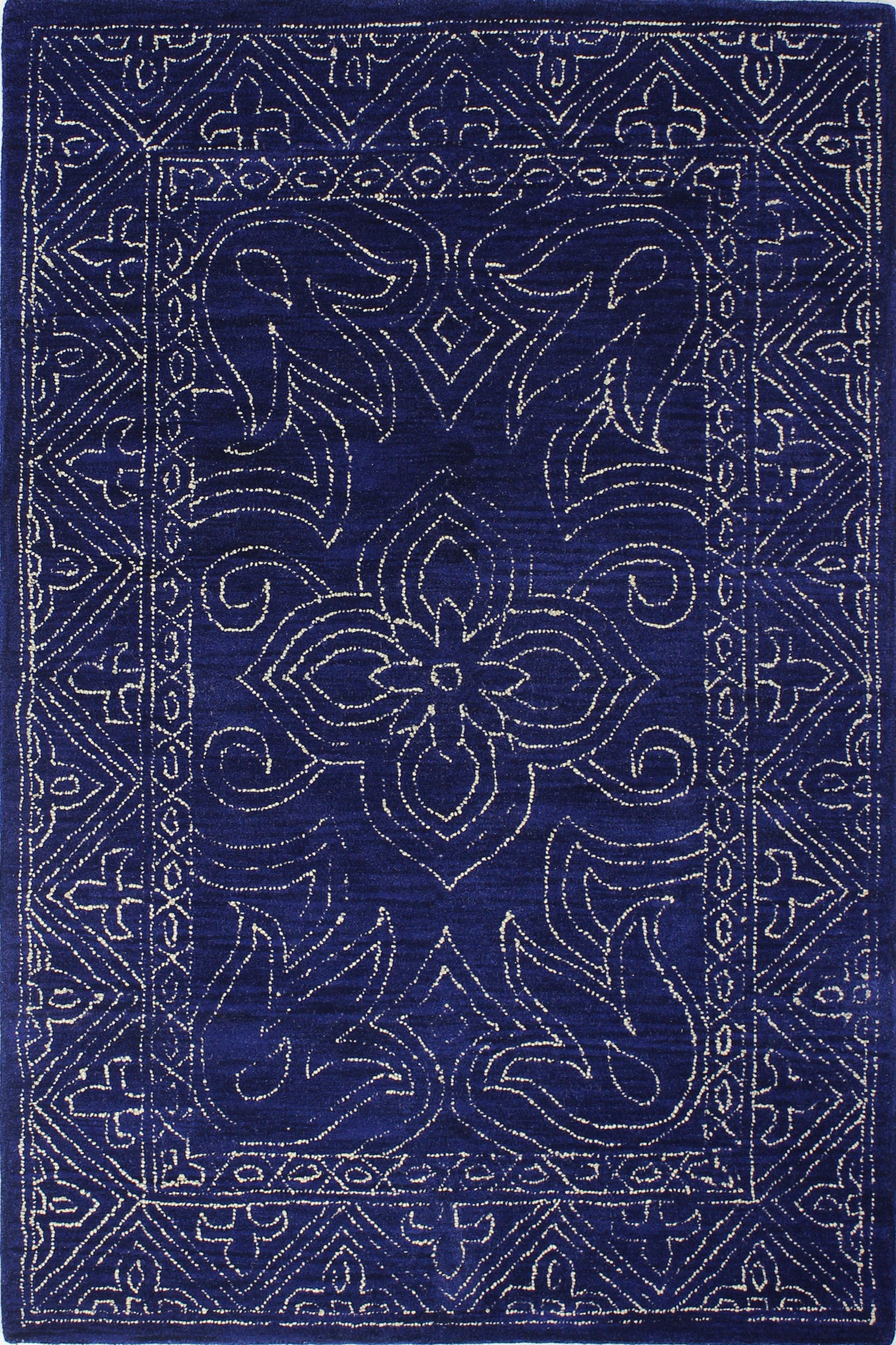 4 x 6 Small Navy Blue Rug - Venezia-3